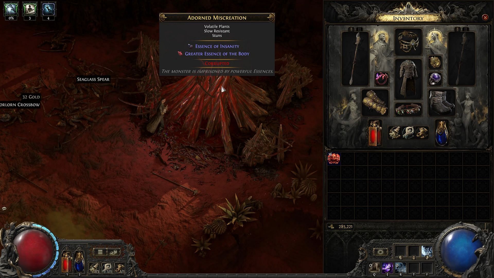 Better chance to get Corrupted Essences on using Vaal Orbs (Image via Grinding Gear Games)
